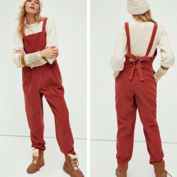 NWT Free People Josephine Cord Jumper Terra Cotta - Picture 2 of 4